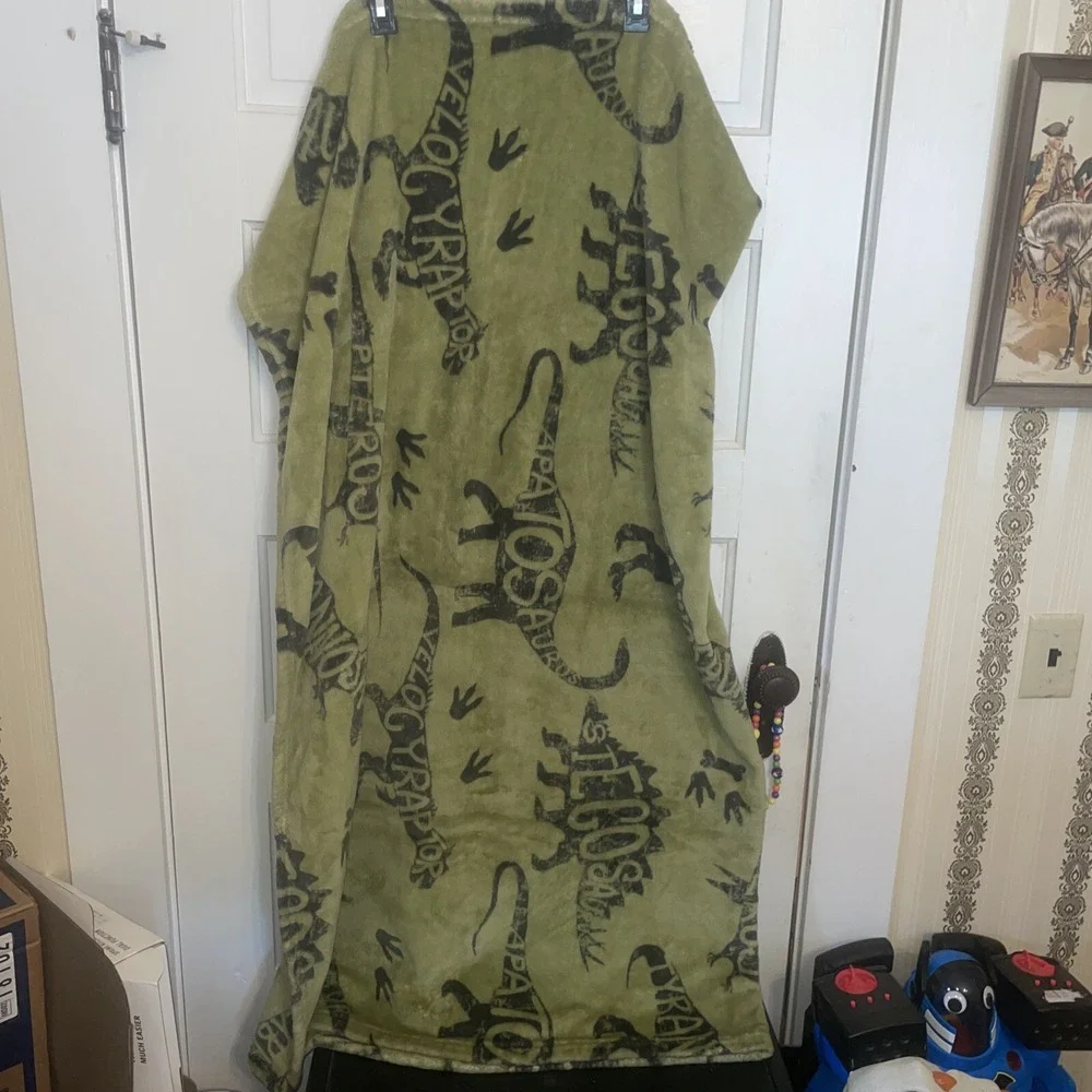 Dinosaur Minky Blanket Olive Green‎ 54